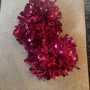 Shiny Pink Pom Poms